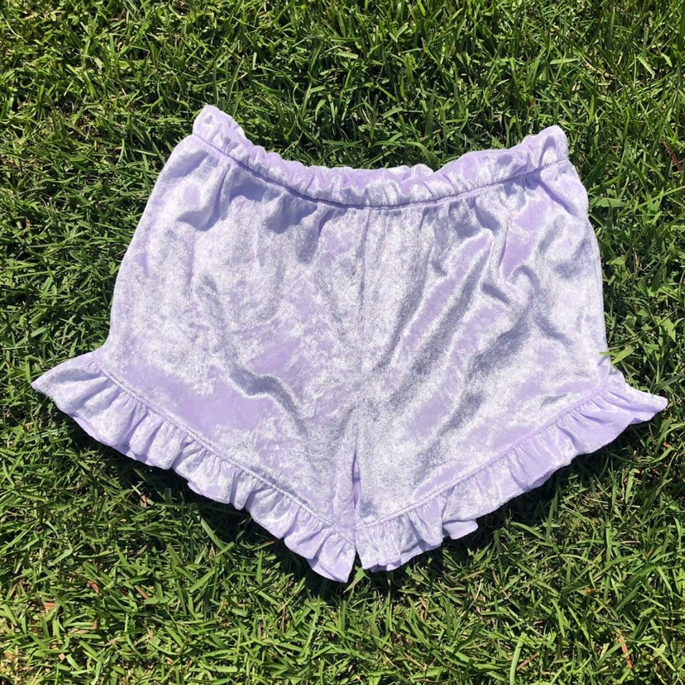 Lilac Velvet Shorts